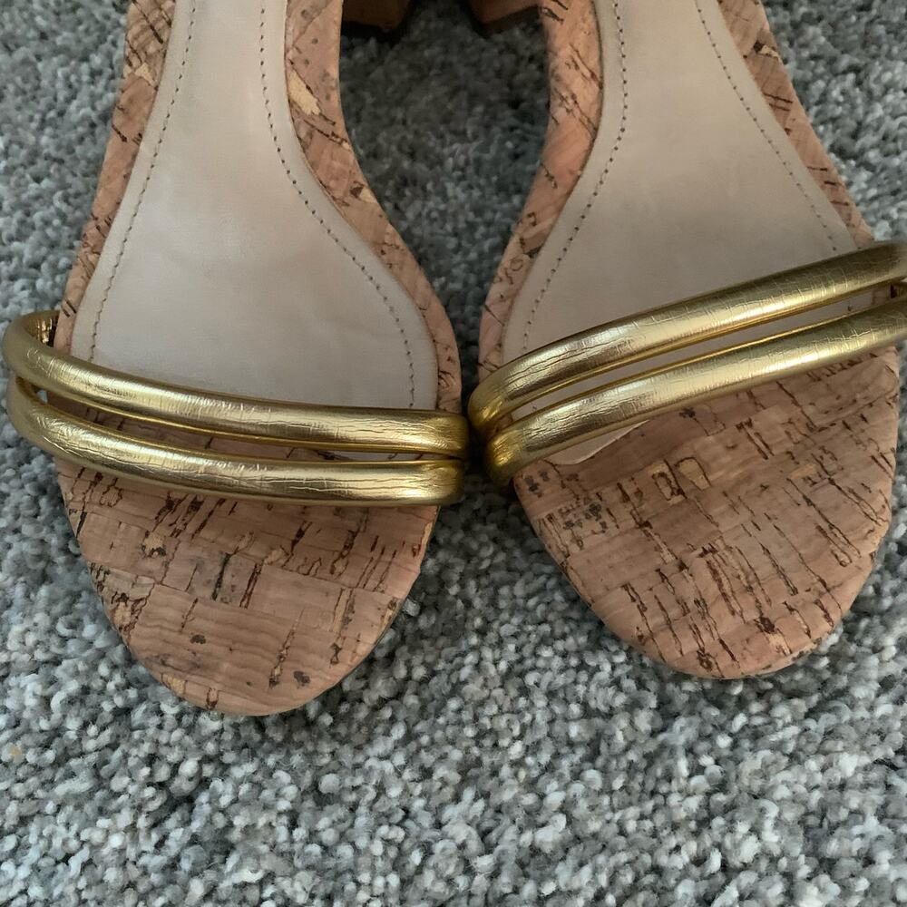 Schutz Gimenez Evereve Leather Sandals w/ Cork Heel - Size 5 - EUC - Picture 8 of 16